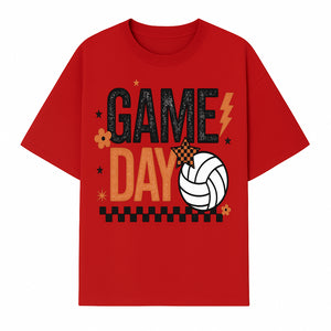Game Day Volleyball Decor - Orange Black Sports Decor, Team Spirit Wall Art, Volleyball Gifts, Game Day Celebration - T-shirt 1758728335412.jpg