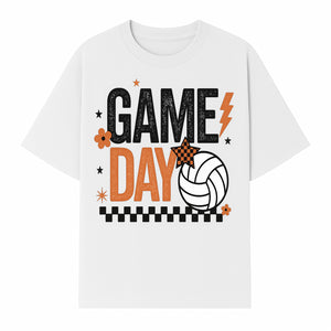 Game Day Volleyball Decor - Orange Black Sports Decor, Team Spirit Wall Art, Volleyball Gifts, Game Day Celebration - T-shirt 1758728335664.jpg