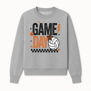 Game Day Volleyball Decor - Orange Black Sports Decor, Team Spirit Wall Art, Volleyball Gifts, Game Day Celebration - Sweatshirt 1758728337062.jpg