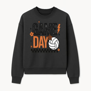 Game Day Volleyball Decor - Orange Black Sports Decor, Team Spirit Wall Art, Volleyball Gifts, Game Day Celebration - Sweatshirt 1758728337306.jpg