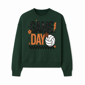 Game Day Volleyball Decor - Orange Black Sports Decor, Team Spirit Wall Art, Volleyball Gifts, Game Day Celebration - Sweatshirt 1758728337422.jpg