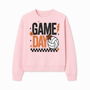 Game Day Volleyball Decor - Orange Black Sports Decor, Team Spirit Wall Art, Volleyball Gifts, Game Day Celebration - Sweatshirt 1758728337828.jpg