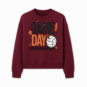 Game Day Volleyball Decor - Orange Black Sports Decor, Team Spirit Wall Art, Volleyball Gifts, Game Day Celebration - Sweatshirt 1758728337979.jpg