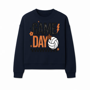 Game Day Volleyball Decor - Orange Black Sports Decor, Team Spirit Wall Art, Volleyball Gifts, Game Day Celebration - Sweatshirt 1758728338122.jpg