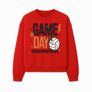 Game Day Volleyball Decor - Orange Black Sports Decor, Team Spirit Wall Art, Volleyball Gifts, Game Day Celebration - Sweatshirt 1758728338236.jpg