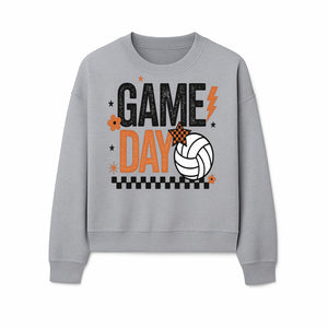 Game Day Volleyball Decor - Orange Black Sports Decor, Team Spirit Wall Art, Volleyball Gifts, Game Day Celebration - Sweatshirt 1758728338369.jpg