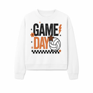 Game Day Volleyball Decor - Orange Black Sports Decor, Team Spirit Wall Art, Volleyball Gifts, Game Day Celebration - Sweatshirt 1758728338480.jpg