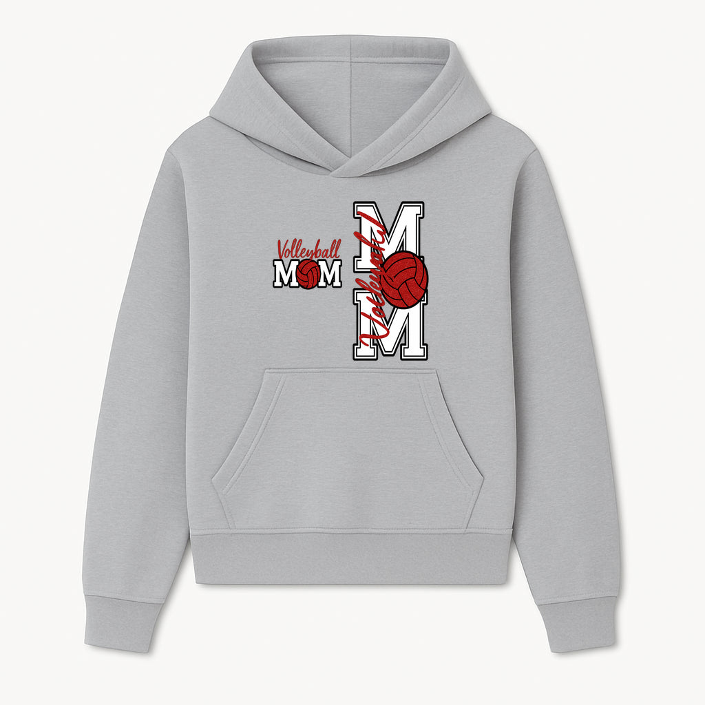 Glitter Volleyball Mom Decal | Stylish Sports Mom Sticker | Perfect Gift for Volleyball Lovers | Red & Black Design - Hoodie 1758728340321.jpg