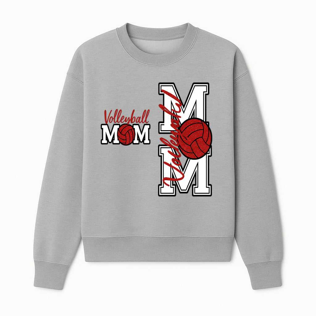 Glitter Volleyball Mom Decal | Stylish Sports Mom Sticker | Perfect Gift for Volleyball Lovers | Red & Black Design - Sweatshirt 1758728345993.jpg