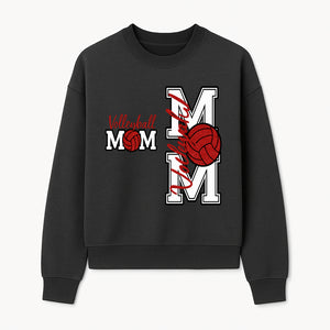 Glitter Volleyball Mom Decal | Stylish Sports Mom Sticker | Perfect Gift for Volleyball Lovers | Red & Black Design - Sweatshirt 1758728346242.jpg