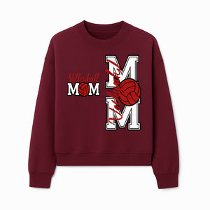 Glitter Volleyball Mom Decal | Stylish Sports Mom Sticker | Perfect Gift for Volleyball Lovers | Red & Black Design - Sweatshirt 1758728346885.jpg