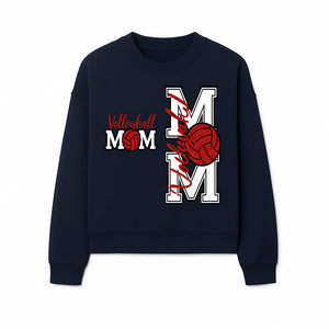 Glitter Volleyball Mom Decal | Stylish Sports Mom Sticker | Perfect Gift for Volleyball Lovers | Red & Black Design - Sweatshirt 1758728347009.jpg