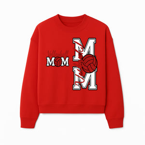 Glitter Volleyball Mom Decal | Stylish Sports Mom Sticker | Perfect Gift for Volleyball Lovers | Red & Black Design - Sweatshirt 1758728347141.jpg