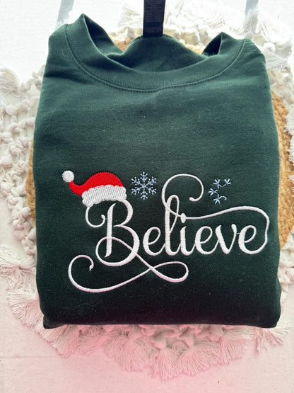 Christmas Believe Sweatshirt Embroidered   Sweatshirts  Embroidered Sweatshirts   Christmas   Believe Santa 1758785061527.jpg