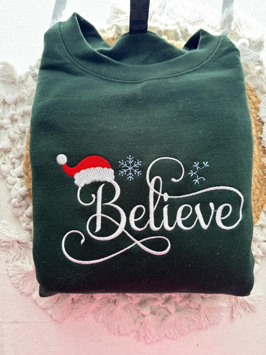 Christmas Believe Sweatshirt Embroidered   Sweatshirts  Embroidered Sweatshirts   Christmas   Believe Santa 1758785061527.jpg