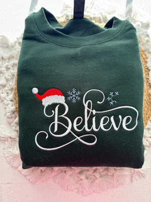 Christmas Believe Sweatshirt Embroidered   Sweatshirts  Embroidered Sweatshirts   Christmas   Believe Santa 1758785061527.jpg