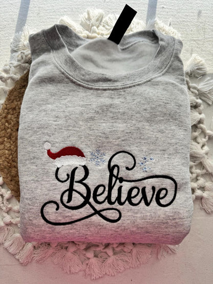 Christmas Believe Sweatshirt Embroidered   Sweatshirts  Embroidered Sweatshirts   Christmas   Believe Santa 1758785087148.jpg