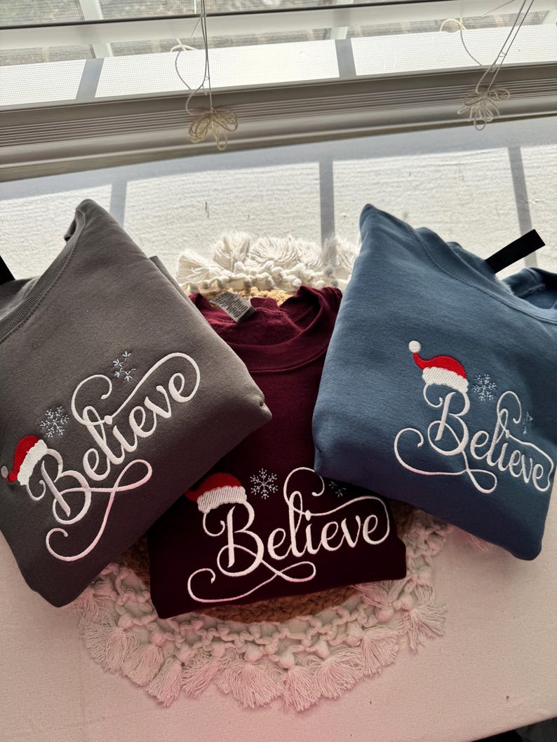Christmas Believe Sweatshirt Embroidered   Sweatshirts  Embroidered Sweatshirts   Christmas   Believe Santa 1758785087779.jpg