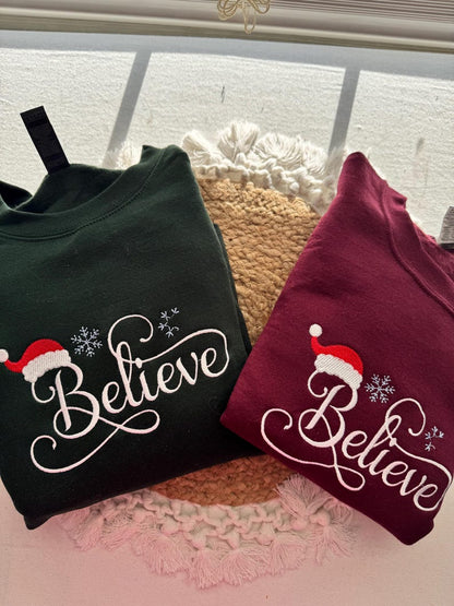 Christmas Believe Sweatshirt Embroidered   Sweatshirts  Embroidered Sweatshirts   Christmas   Believe Santa 1758785087791.jpg