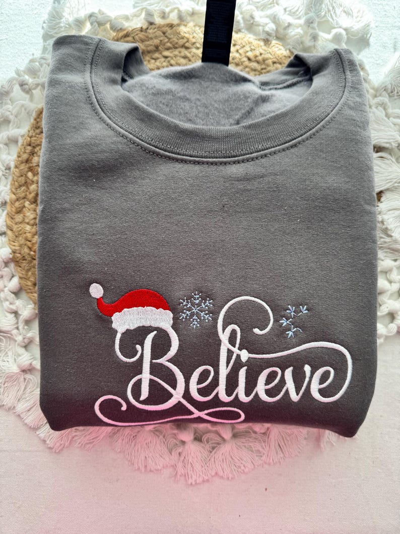 Christmas Believe Sweatshirt Embroidered   Sweatshirts  Embroidered Sweatshirts   Christmas   Believe Santa 1758785087809.jpg