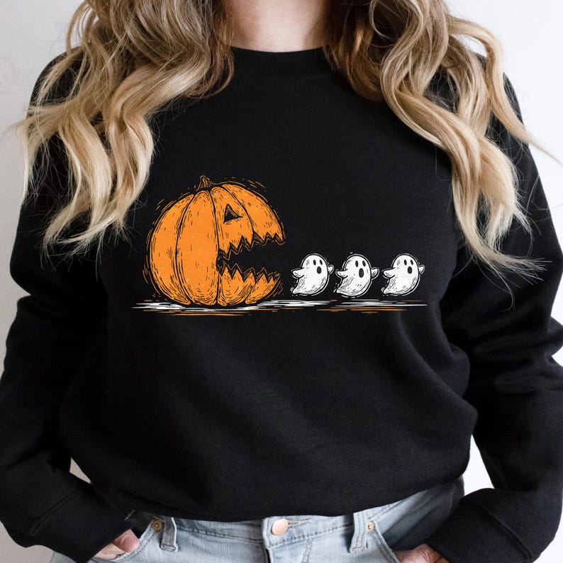 Trendy Halloween Pumpkin Chasing Ghost Halloween Costume Spooky Season Fall Vibes Funny Halloween Boo Ghost Shirt Design 1758855070984.jpg