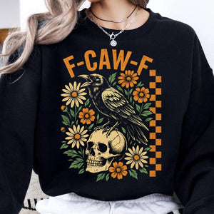 Crow Raven F Caw F Funny Halloween Gothic Floral Checkered Dark Bird Sublimation Crow Bird Humor 1758860366907.jpg