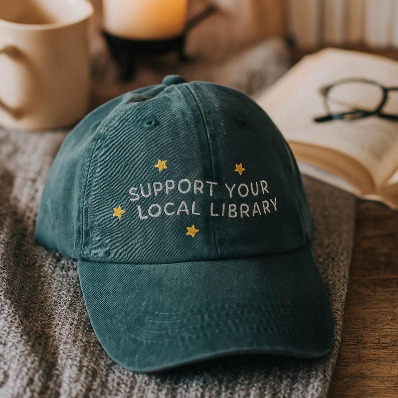 Support Your Local Library Vintage Hat Embroidered Cap Custom Library Gift Librarian Appreciation Gift Reader Hat Book Lover Accessory 1758878741835.jpg