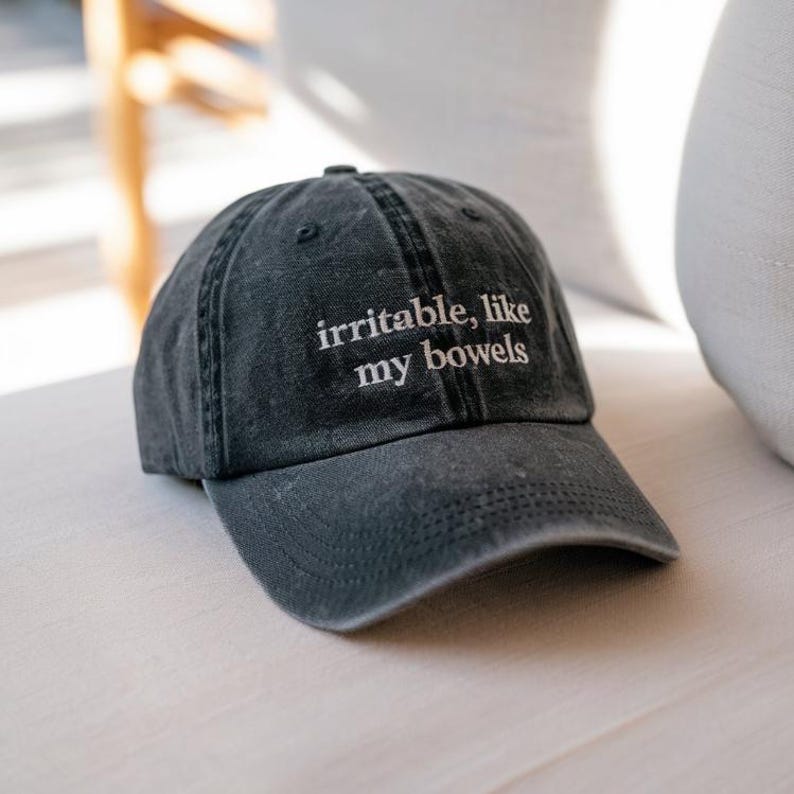 Embroidered Irritable Like My Bowels Washed Cap Funny Ibs Cap Digestive Humor Hat Gut Health Cap Funny Cap Funny Gift For Friend 1758879205853.jpg
