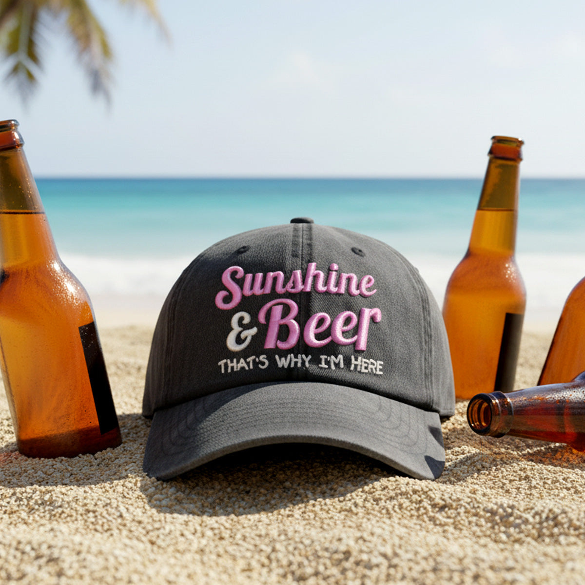 Sunshine And Beer Hat Embroidered Dad Hat Funny Baseball Cap Beer Lover Gift Summer Party Hat 1758943477367.jpg