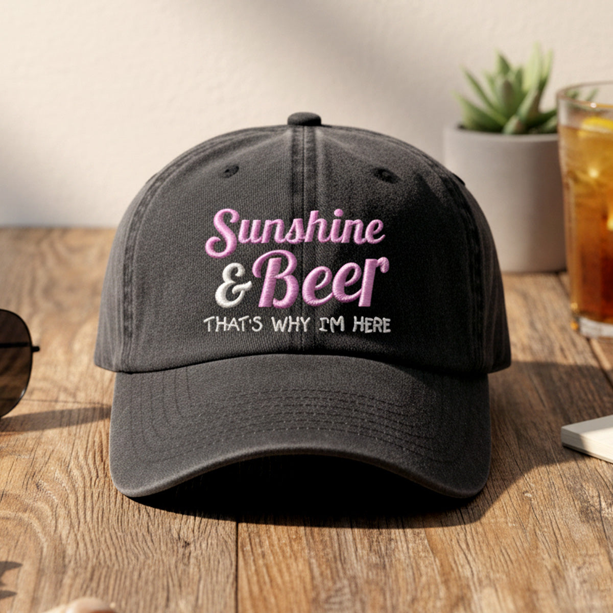Sunshine And Beer Hat Embroidered Dad Hat Funny Baseball Cap Beer Lover Gift Summer Party Hat 1758943485383.jpg