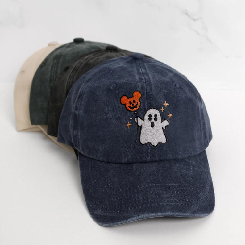 Retro Ghost Mickey Embroidered Cap Disney Ghost Embroidered Hat Mickeys Not So Scary Party Womens Hat Mickey Halloween Balloon Hat 1759118428856.jpg