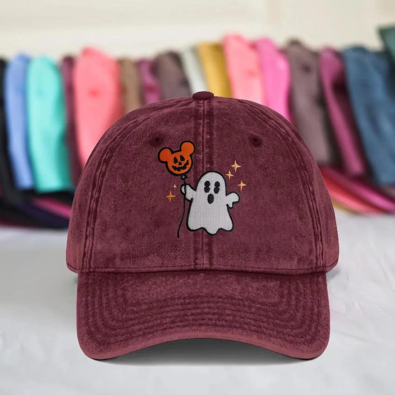 Retro Ghost Mickey Embroidered Cap Disney Ghost Embroidered Hat Mickeys Not So Scary Party Womens Hat Mickey Halloween Balloon Hat 1759118428880.jpg
