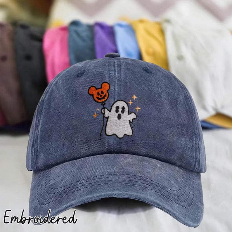 Retro Ghost Mickey Embroidered Cap Disney Ghost Embroidered Hat Mickeys Not So Scary Party Womens Hat Mickey Halloween Balloon Hat 1759118428946.jpg