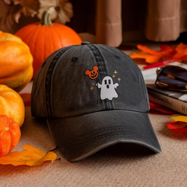 Retro Ghost Mickey Embroidered Cap Disney Ghost Embroidered Hat Mickeys Not So Scary Party Womens Hat Mickey Halloween Balloon Hat 1759118428958.jpg