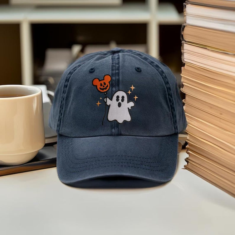 Retro Ghost Mickey Embroidered Cap Disney Ghost Embroidered Hat Mickeys Not So Scary Party Womens Hat Mickey Halloween Balloon Hat 1759118429655.jpg