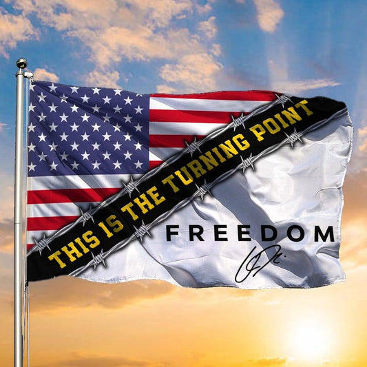 Charlie Kirk American Flag This Is The Turning Point Flag Freedom Flag A True Patriot Charlie Kirk Flag Memorial Gifts 1759129157258.jpg