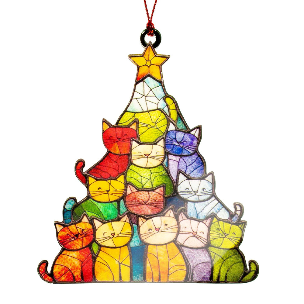 Cat Lover Gifts For Women Colorful Cat Ornament For Christmas Tree Cute Cat Ornaments Black Cat Ornament Orange Cat Ornament Cat Tree Christmas Decor Funny Christmas Cat Ornaments 1759133348483.jpg