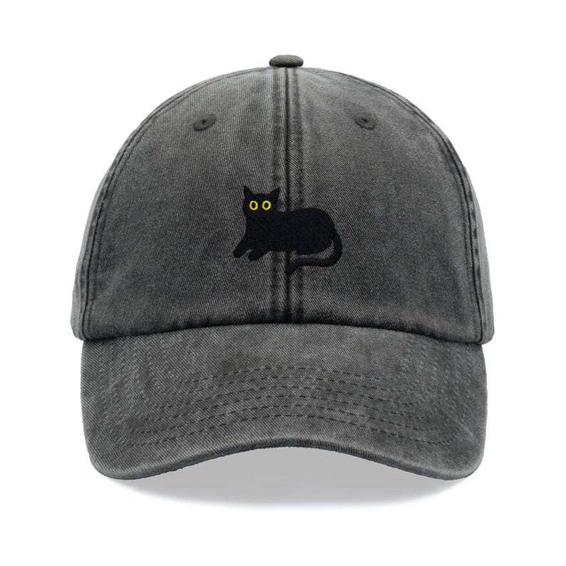 Black Cat Lying Down Baseball Cap Vintage Washed Cotton Unisex Dad Hat Adjustable Funny Faded Sports Sun Summer Holiday Funny Cat Lady Man 1759135737419.png