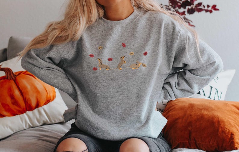 Embroidered Fall Dachshund Dog Shirt Black Dackel Sausage Puppy Shirt Fall Dachshund Dog Embroidered Shirt Tis The Season Shirt 1759136822046.jpg