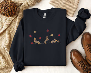 Embroidered Fall Dachshund Dog Shirt Black Dackel Sausage Puppy Shirt Fall Dachshund Dog Embroidered Shirt Tis The Season Shirt 1759136822113.jpg