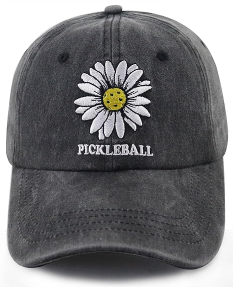 Pickleball Hat For Women Funny Adjustable Cotton Embroidered Daisy Pickle Ball Baseball Cap 1759136897050.png