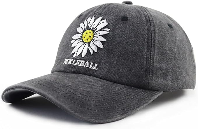 Pickleball Hat For Women Funny Adjustable Cotton Embroidered Daisy Pickle Ball Baseball Cap 1759136897124.png