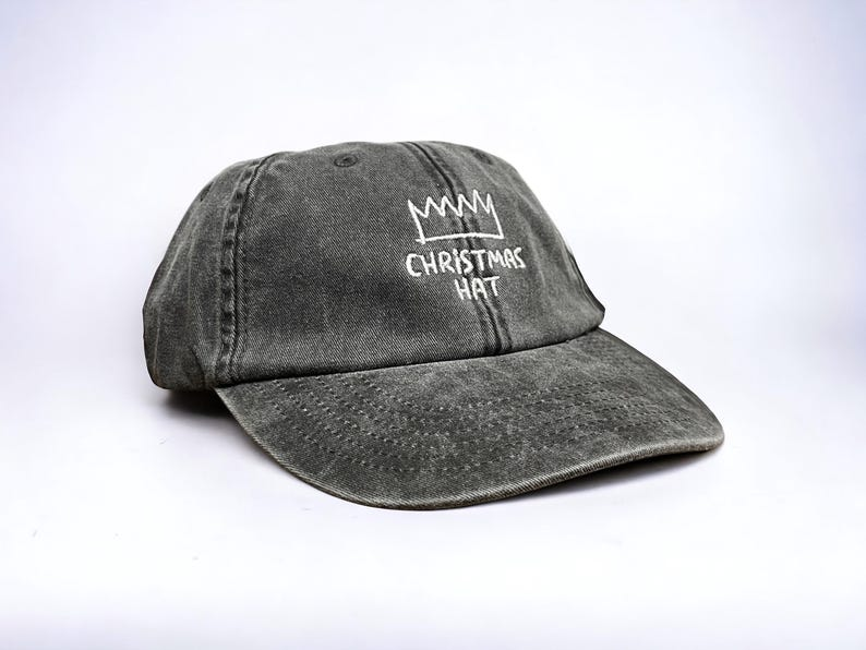 Christmas Hat Embroidered Cap Vintage Style Washed Low Profile Dad Cap 6 Funny Christmas Xmas Present Party Colourway Customisable 1759201963767.png