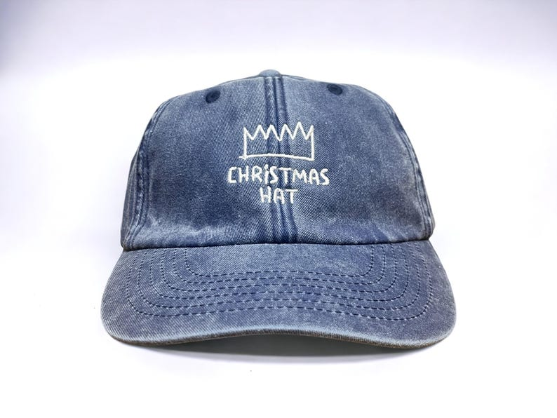 Christmas Hat Embroidered Cap Vintage Style Washed Low Profile Dad Cap 6 Funny Christmas Xmas Present Party Colourway Customisable 1759201963872.png