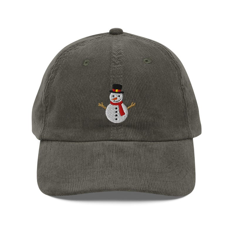 Embroidered Snowman Corduroy Dad Hat Unisex Adjustable Christmas Corduroy Cap 1759204538300.png