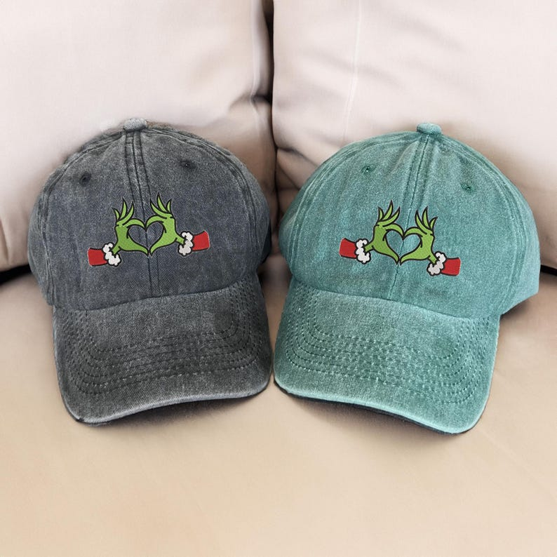 Green Christmas Monster Embroidered Hat Funny Holiday Cap Festive Winter Embroidery Hat Cute Christmas Gift 1759204602203.png