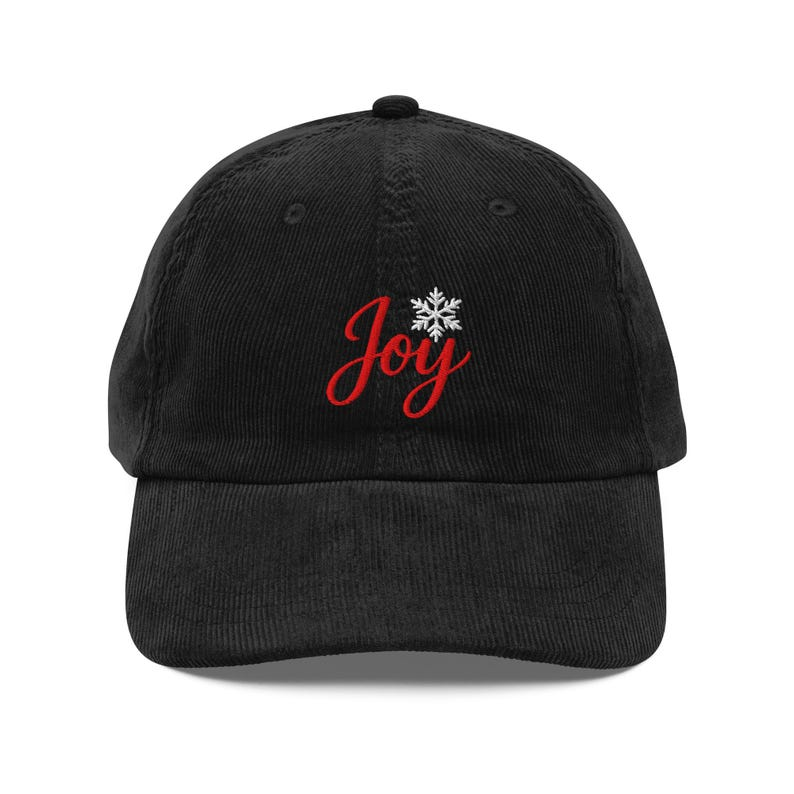 Joy With Snowflake Embroidered Corduroy Dad Hat 1759205054703.png
