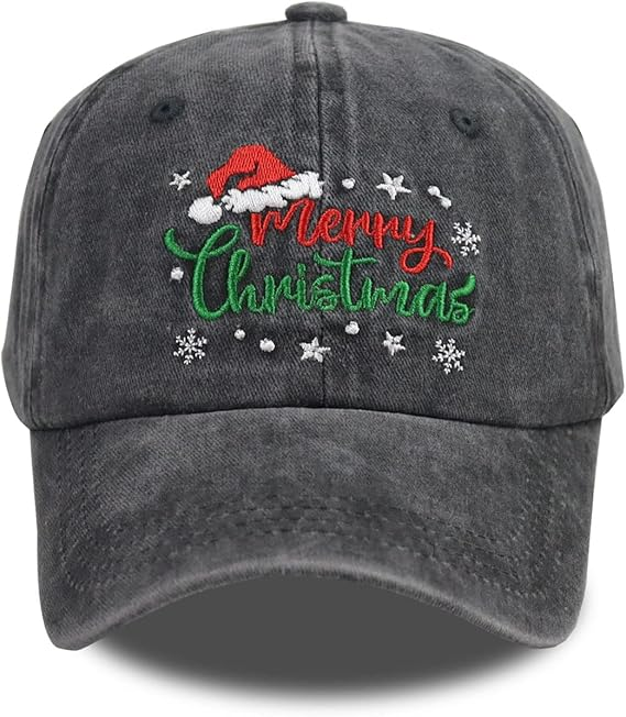 Merry Christmas Baseball Cap For Women Men Adjustable Washed Embroidered Vintage Classic Retro Cotton Hat 1759205212315.png