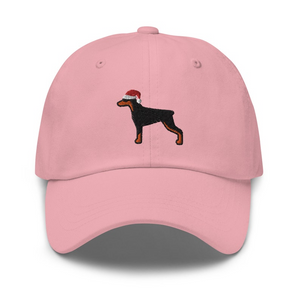 Santa Doberman Dog Embroidered Baseball Cap Cotton Christmas Dog Hat 1759206247815.png