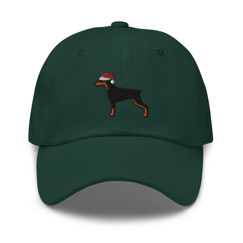 Santa Doberman Dog Embroidered Baseball Cap Cotton Christmas Dog Hat 1759206247853.png